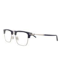 Montblanc Mens Square/Rectangle Blue Blue Transparent Fashion Designer Eyewear