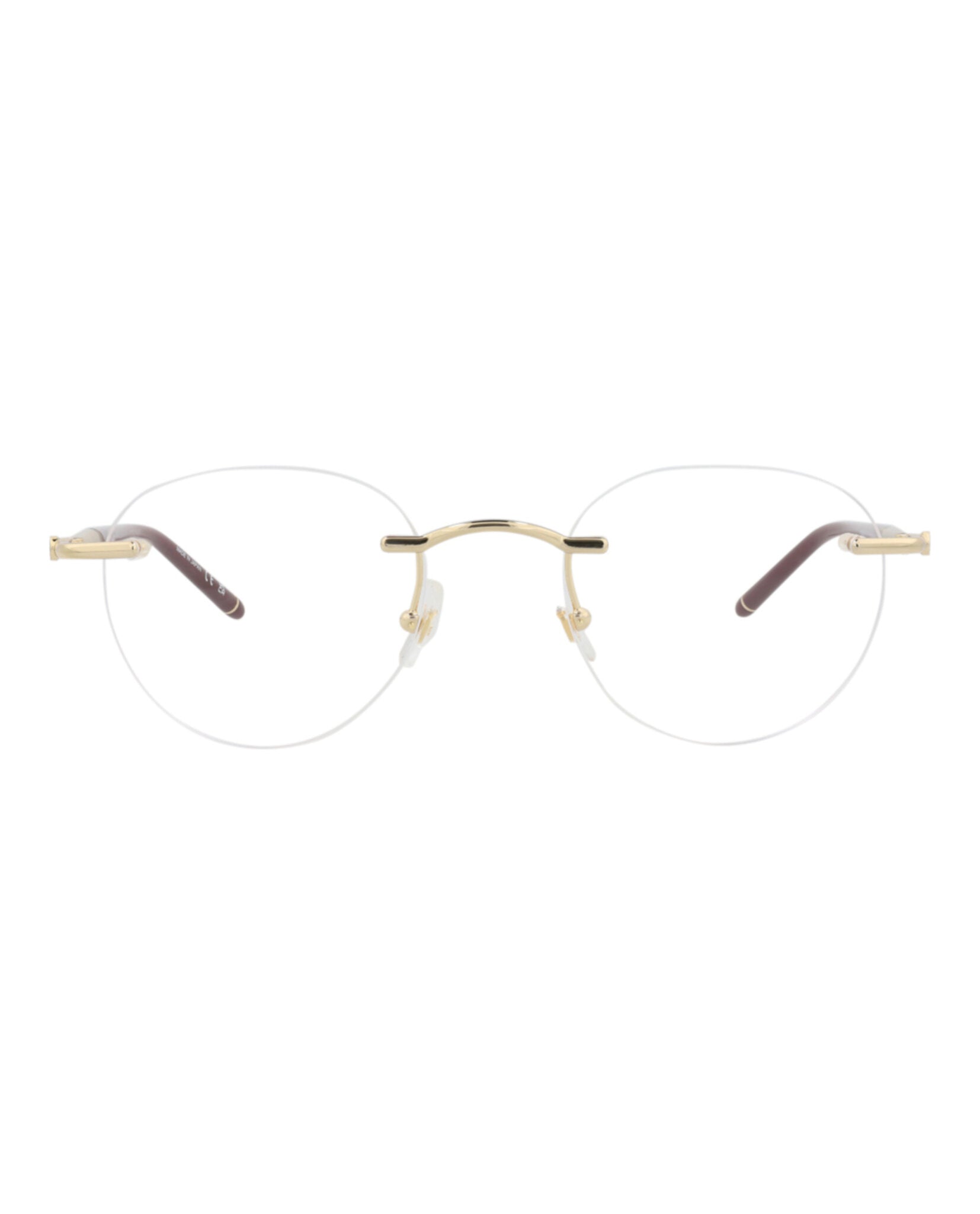 Montblanc Montblanc Mens Round/Oval Gold Burgundy Transparent Fashion Designer Eyewear