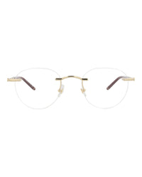 Montblanc Montblanc Mens Round/Oval Gold Burgundy Transparent Fashion Designer Eyewear