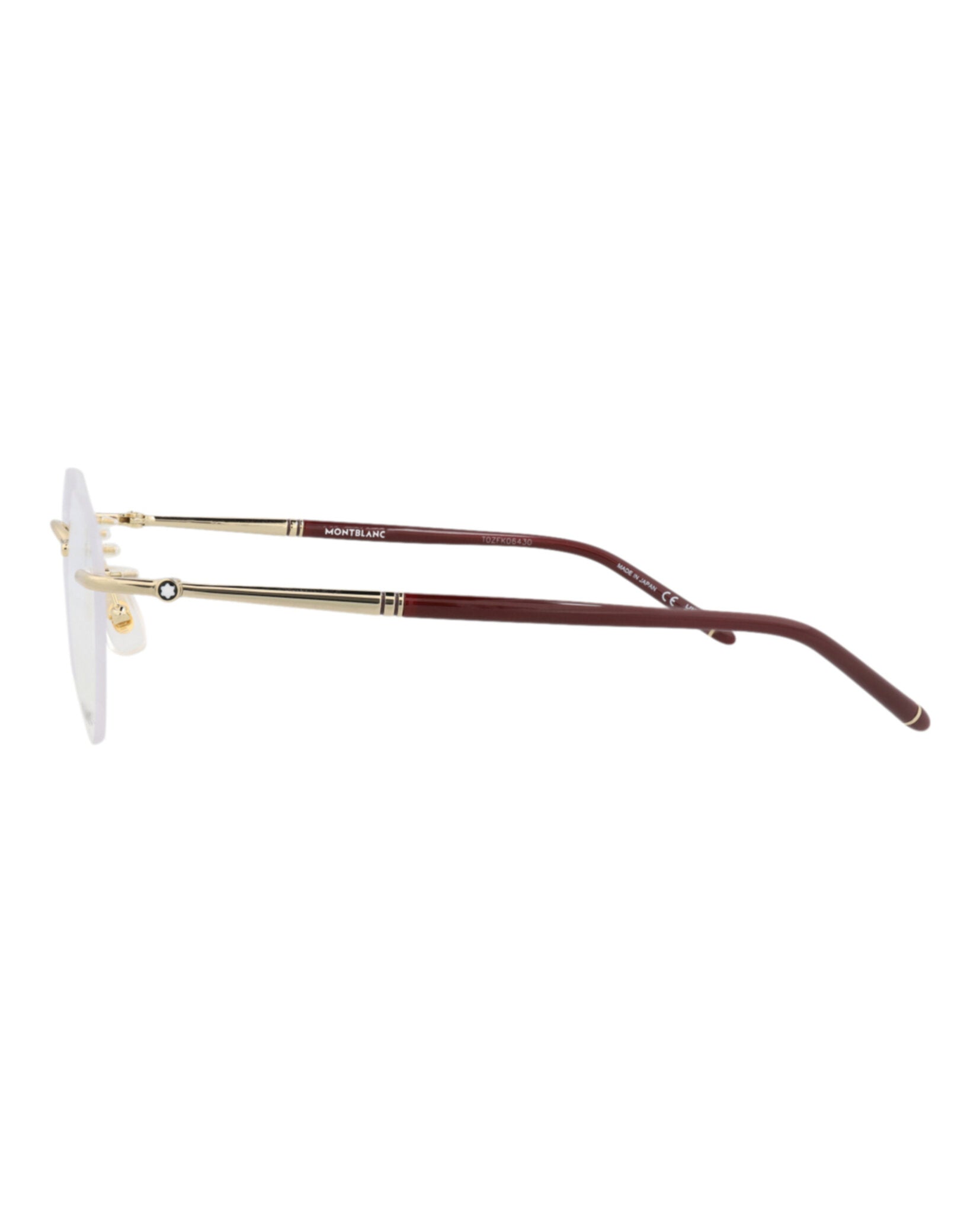 Montblanc Montblanc Mens Round/Oval Gold Burgundy Transparent Fashion Designer Eyewear