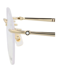 Montblanc Montblanc Mens Round/Oval Gold Burgundy Transparent Fashion Designer Eyewear
