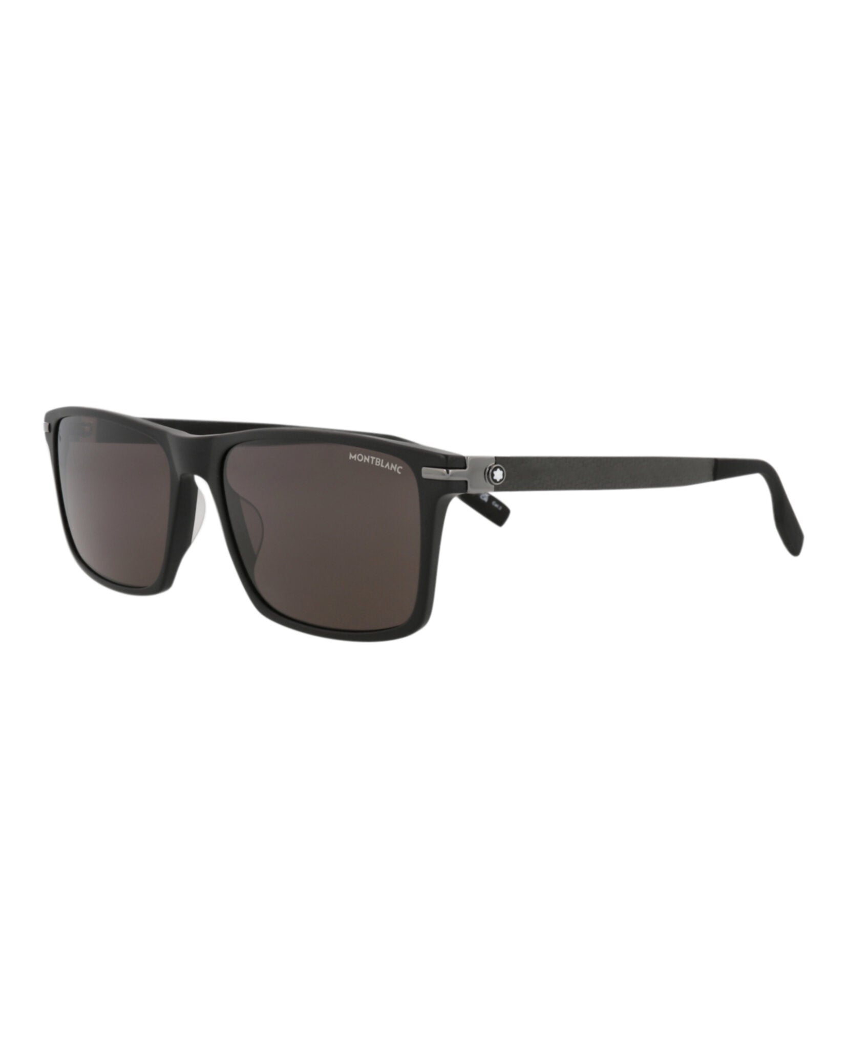 Montblanc Montblanc Mens Square/Rectangle Black Black Grey Fashion Designer Eyewear