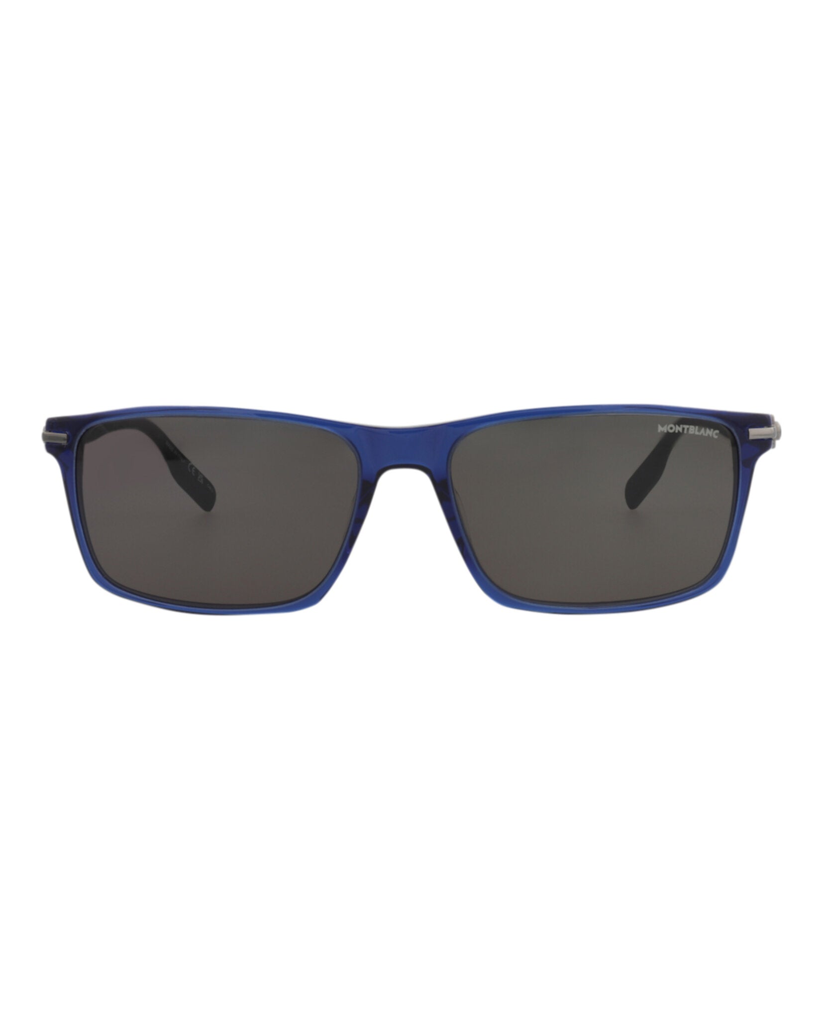 Montblanc Montblanc Mens Square/Rectangle Blue Blue Smoke Fashion Designer Eyewear