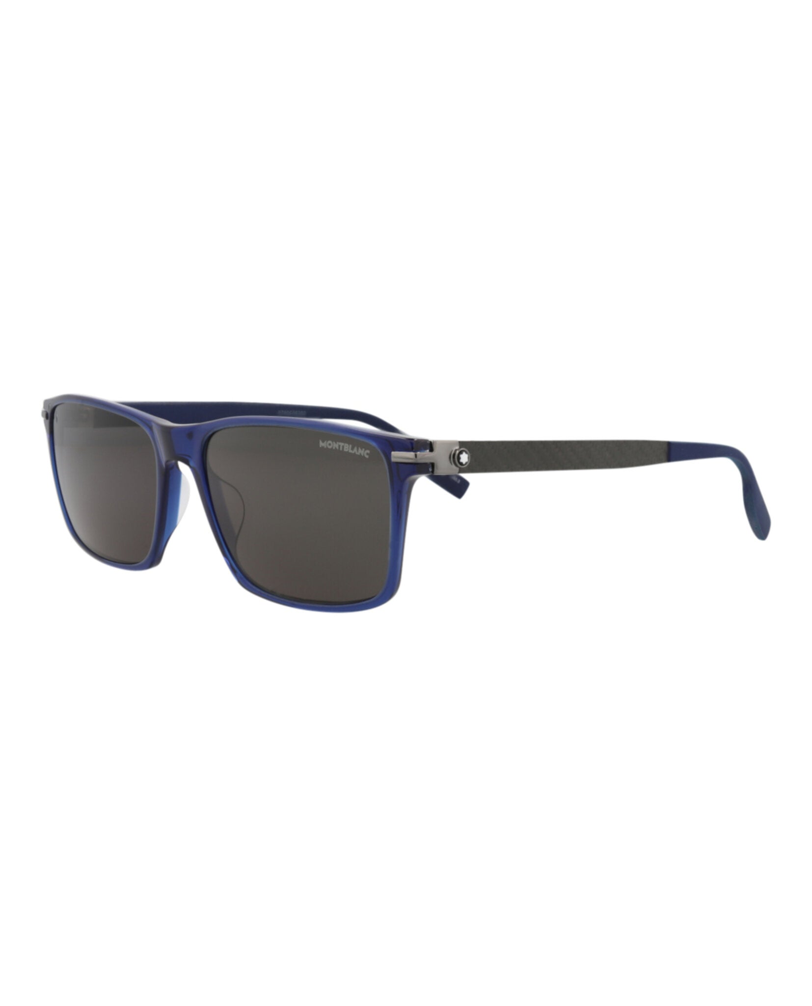 Montblanc Montblanc Mens Square/Rectangle Blue Blue Smoke Fashion Designer Eyewear
