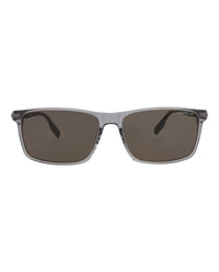 Montblanc Montblanc Mens Square/Rectangle Grey Brown Smoke Fashion Designer Eyewear
