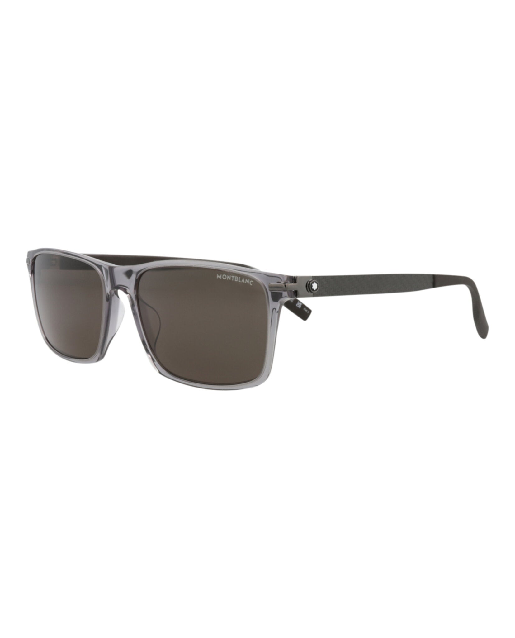 Montblanc Montblanc Mens Square/Rectangle Grey Brown Smoke Fashion Designer Eyewear