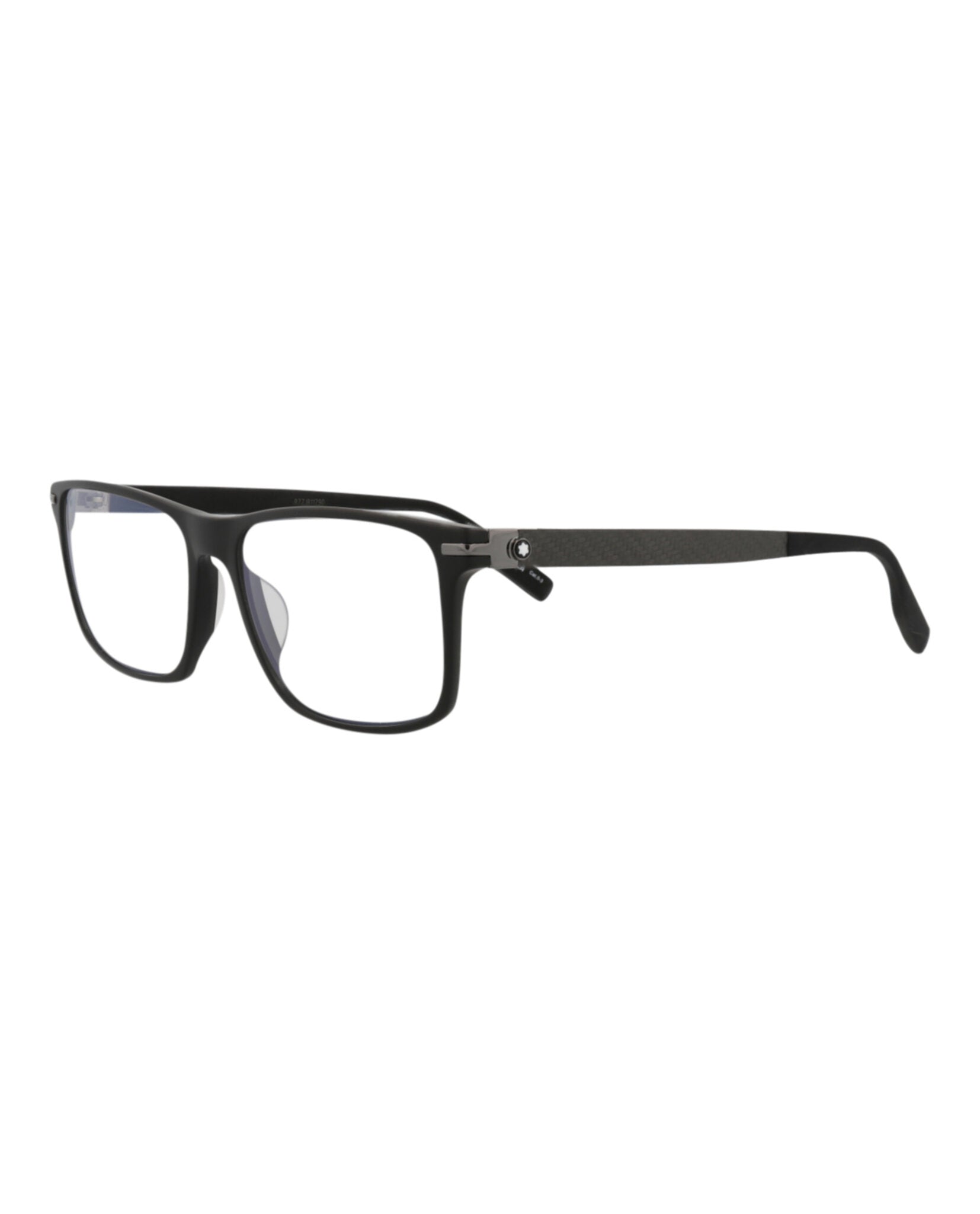 Montblanc Montblanc Mens Square/Rectangle Black Black Transparent Fashion Designer Eyewear