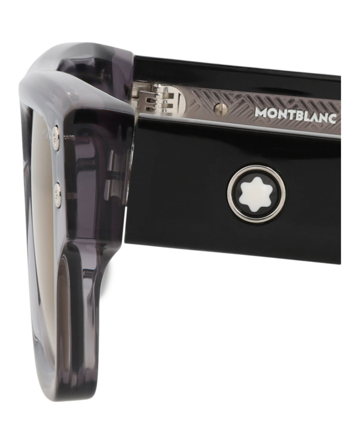 Montblanc Mens Square/Rectangle Grey Black Grey Fashion Designer Eyewear