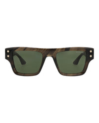 Montblanc Mens Square/Rectangle Brown Brown Green Fashion Designer Eyewear
