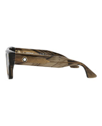 Montblanc Mens Square/Rectangle Brown Brown Green Fashion Designer Eyewear