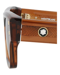 Montblanc Mens Square/Rectangle Brown Brown Brown Fashion Designer Eyewear