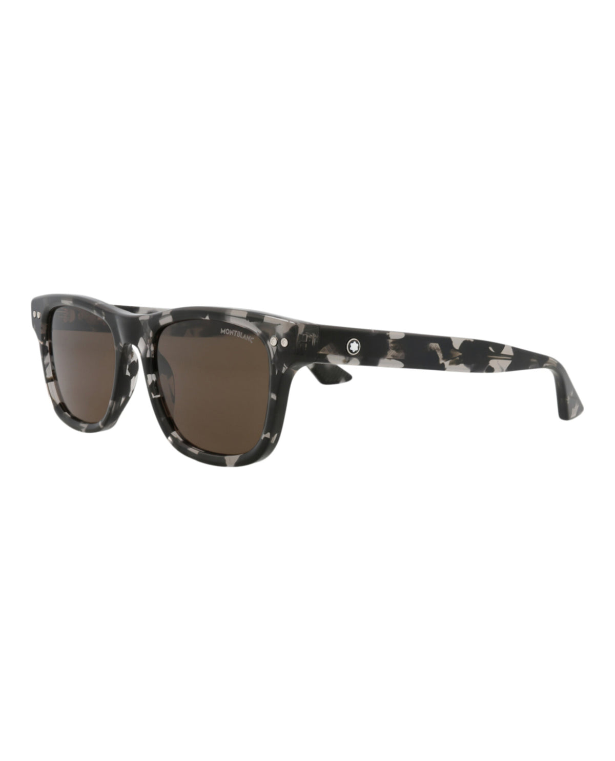 Montblanc Montblanc Mens Square/Rectangle Black Black Brown Fashion Designer Eyewear