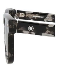 Montblanc Montblanc Mens Square/Rectangle Black Black Brown Fashion Designer Eyewear