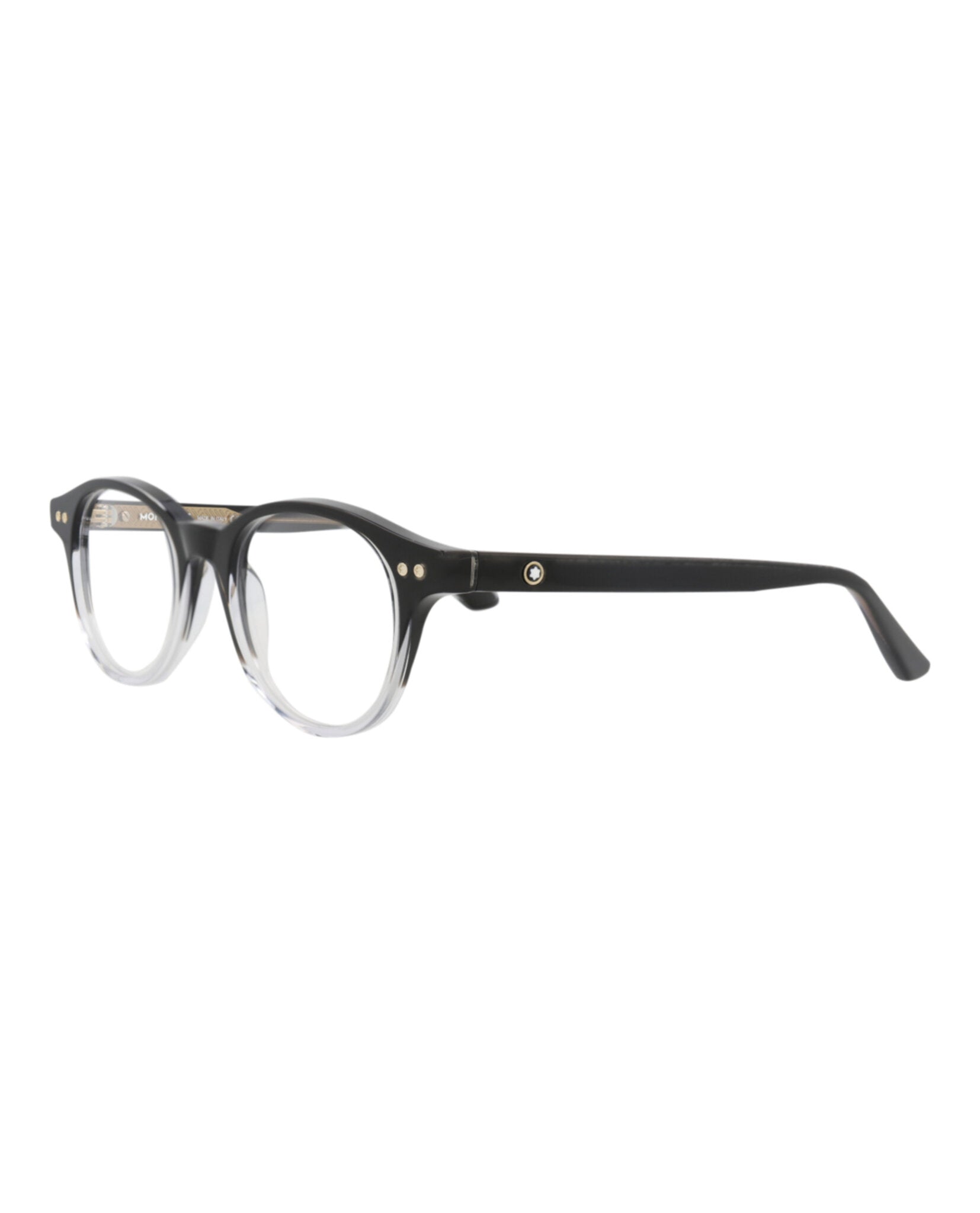 Montblanc Montblanc Mens Round/Oval Black Black Transparent Fashion Designer Eyewear