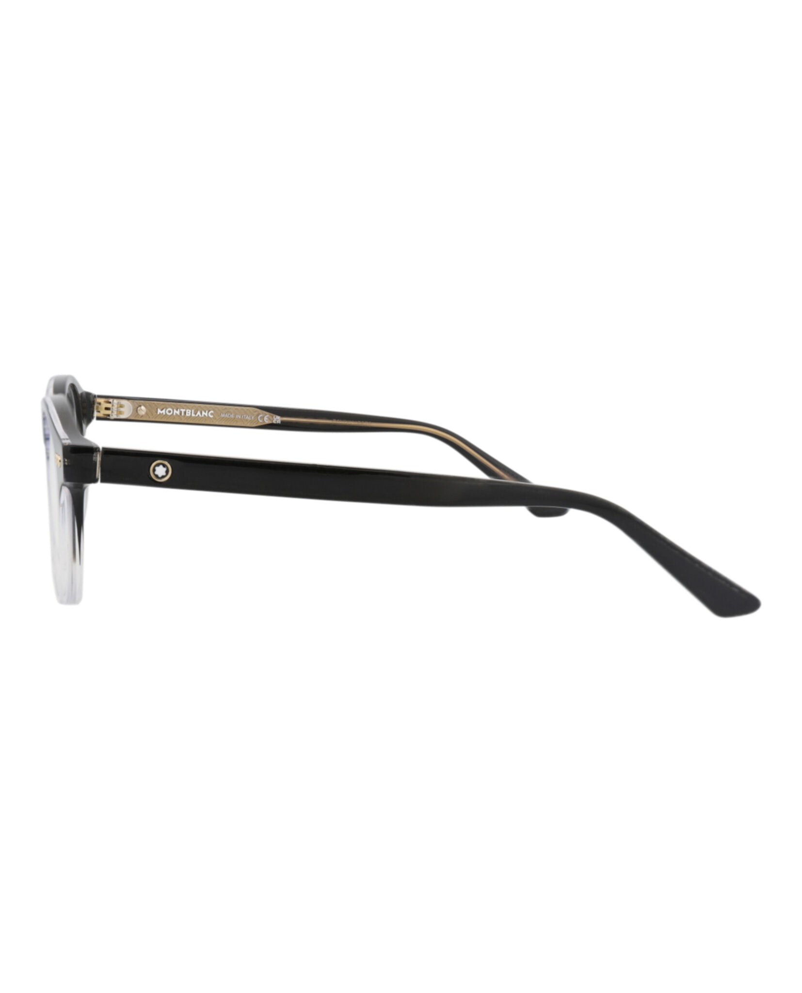 Montblanc Montblanc Mens Round/Oval Black Black Transparent Fashion Designer Eyewear