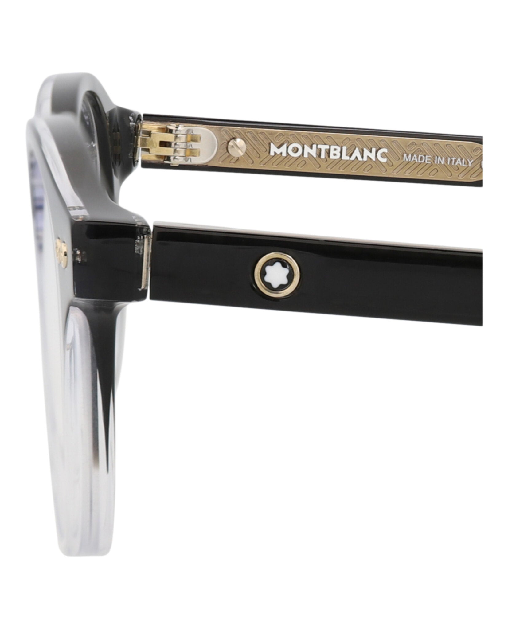 Montblanc Montblanc Mens Round/Oval Black Black Transparent Fashion Designer Eyewear