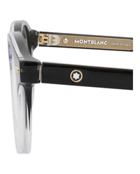 Montblanc Montblanc Mens Round/Oval Black Black Transparent Fashion Designer Eyewear