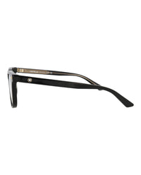 Montblanc Mens Square/Rectangle Black Black Transparent Fashion Designer Eyewear
