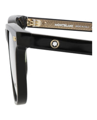 Montblanc Mens Square/Rectangle Black Black Transparent Fashion Designer Eyewear