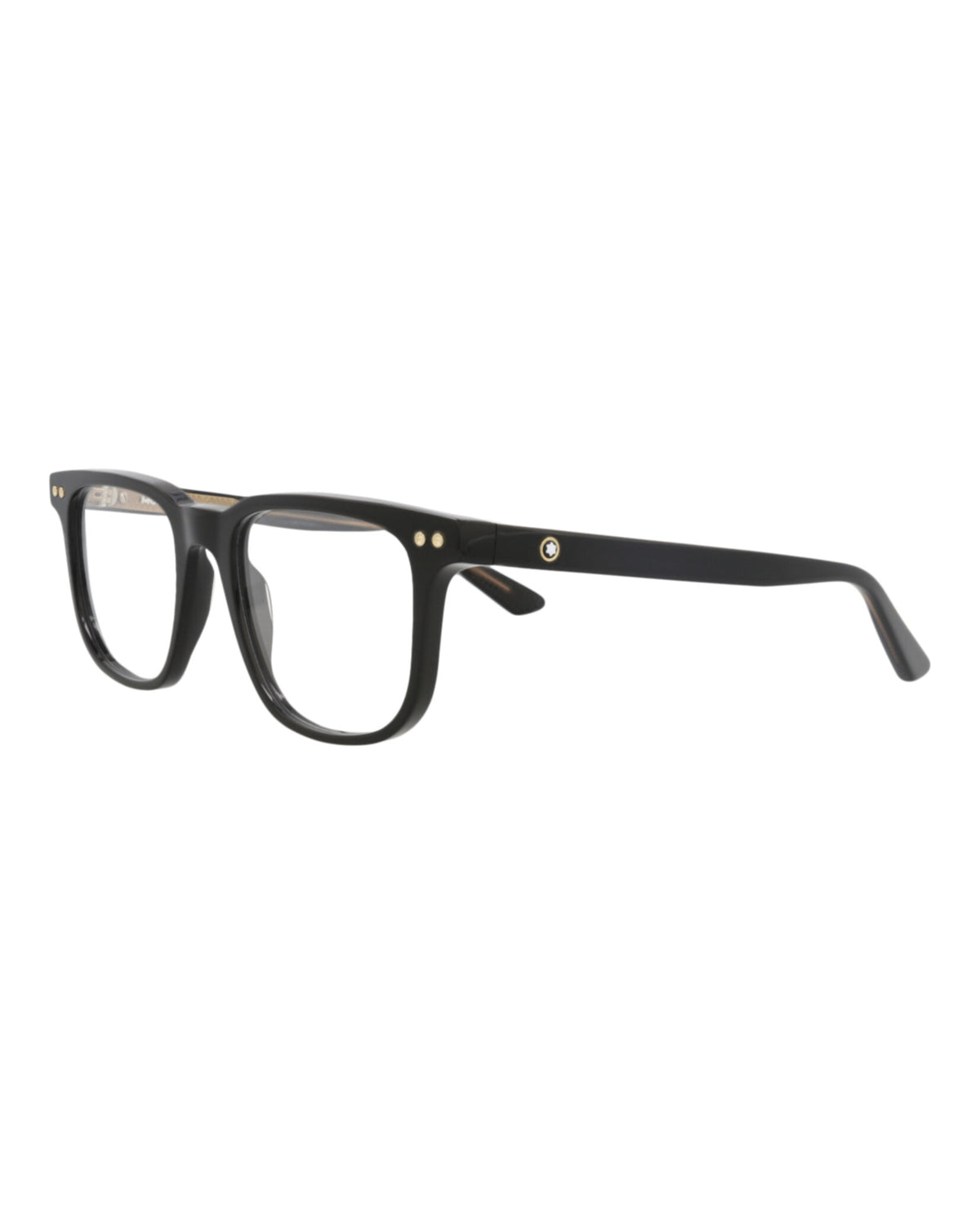 Montblanc Mens Square/Rectangle Black Black Transparent Fashion Designer Eyewear