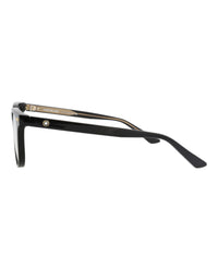 Montblanc Mens Square/Rectangle Black Black Transparent Fashion Designer Eyewear