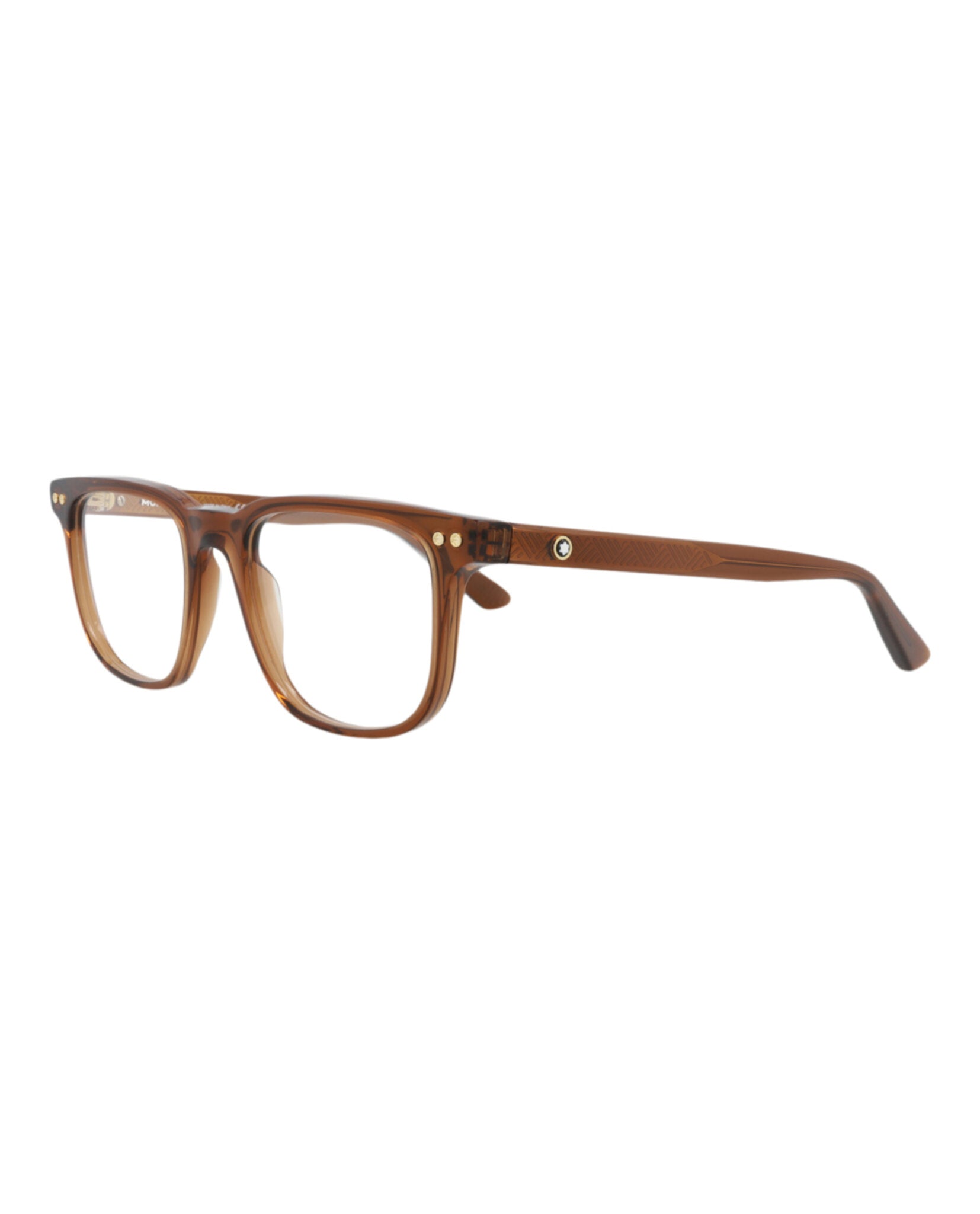Montblanc Montblanc Mens Square/Rectangle Brown Brown Transparent Fashion Designer Eyewear