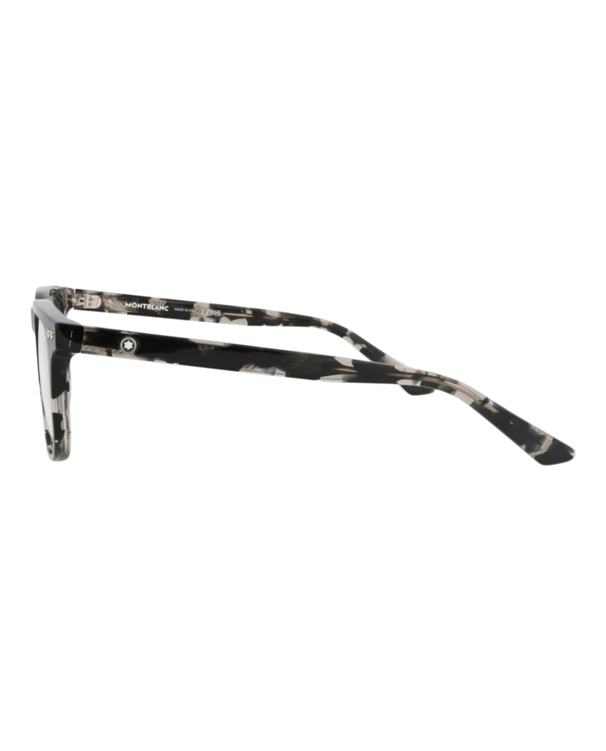 Montblanc Mens Square/Rectangle Black Black Transparent Fashion Designer Eyewear