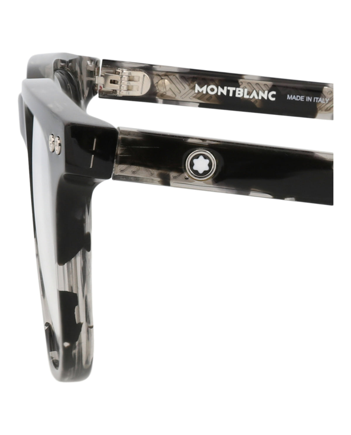 Montblanc Mens Square/Rectangle Black Black Transparent Fashion Designer Eyewear