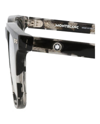 Montblanc Mens Square/Rectangle Black Black Transparent Fashion Designer Eyewear