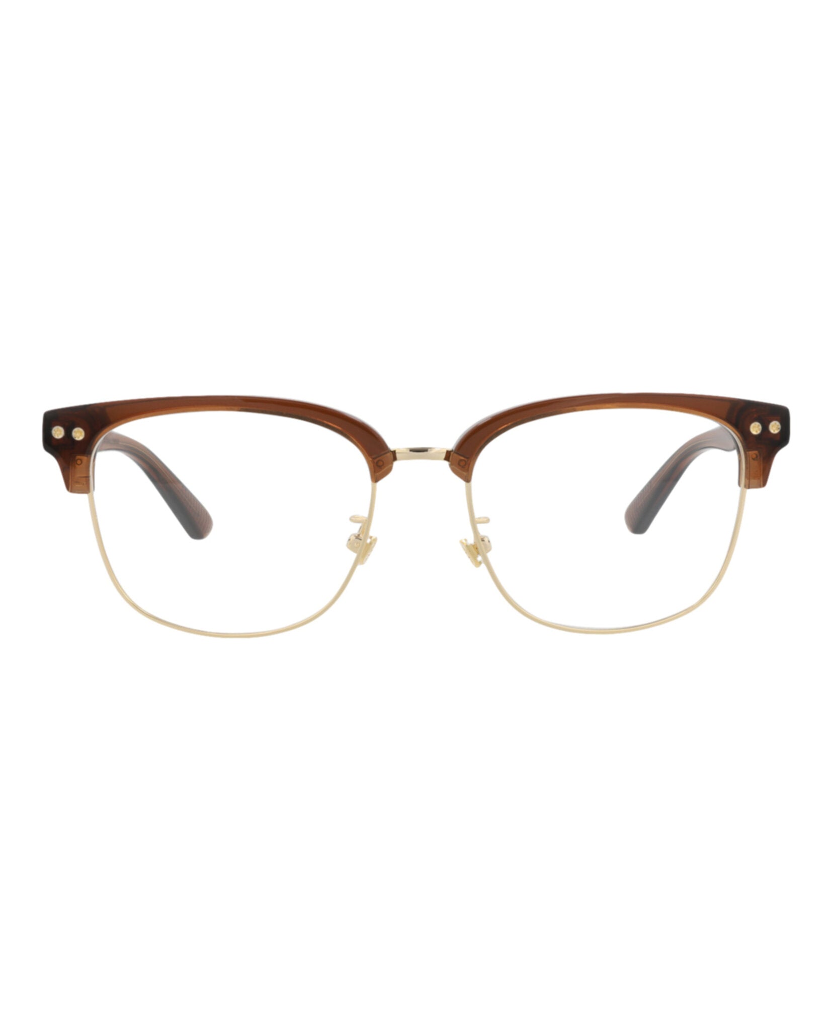 Montblanc Mens Square/Rectangle Brown Brown Transparent Fashion Designer Eyewear