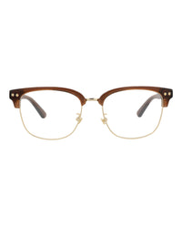 Montblanc Mens Square/Rectangle Brown Brown Transparent Fashion Designer Eyewear