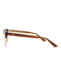 Montblanc Mens Square/Rectangle Brown Brown Transparent Fashion Designer Eyewear