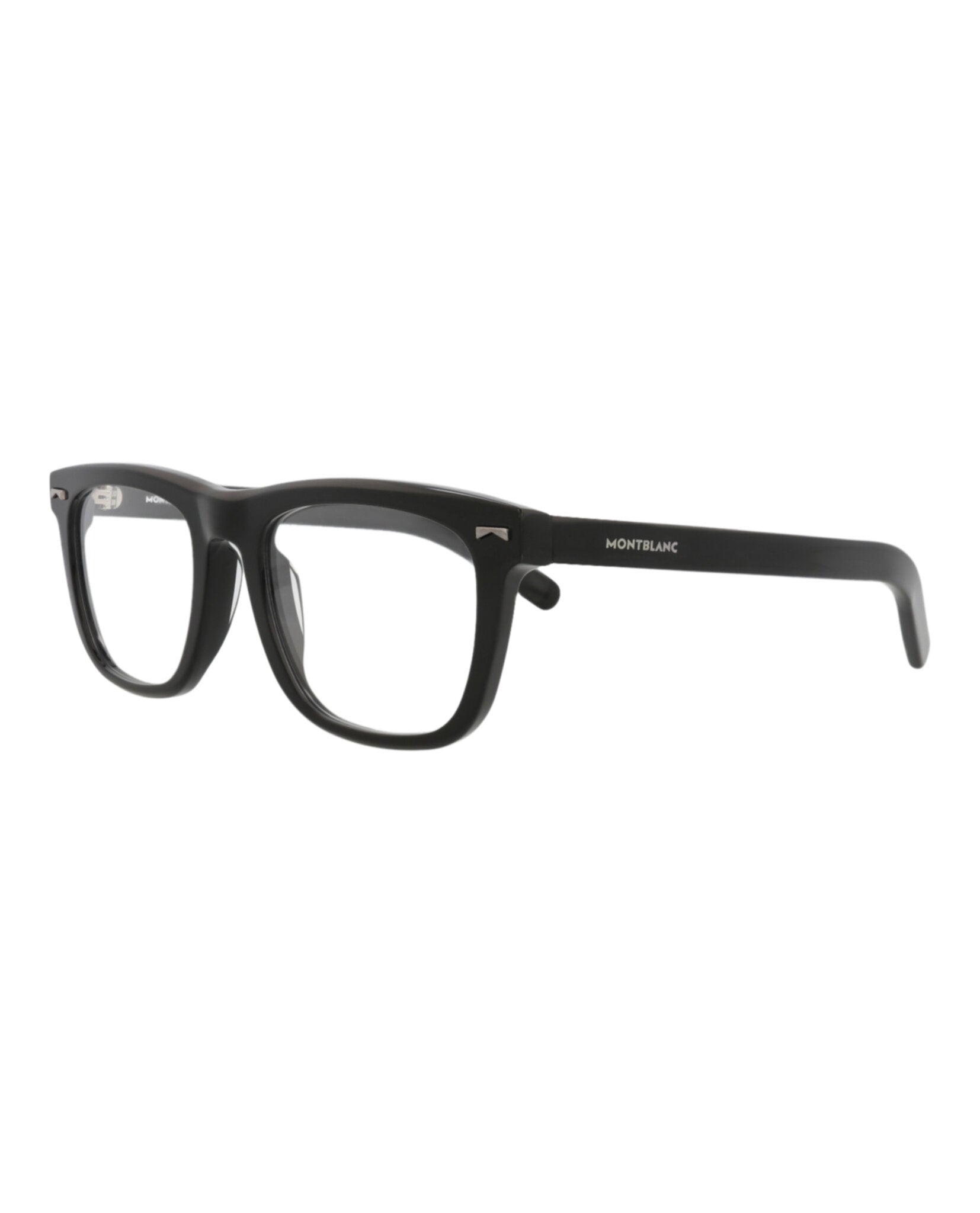 Montblanc Montblanc Mens Square/Rectangle Black Black Transparent Fashion Designer Eyewear