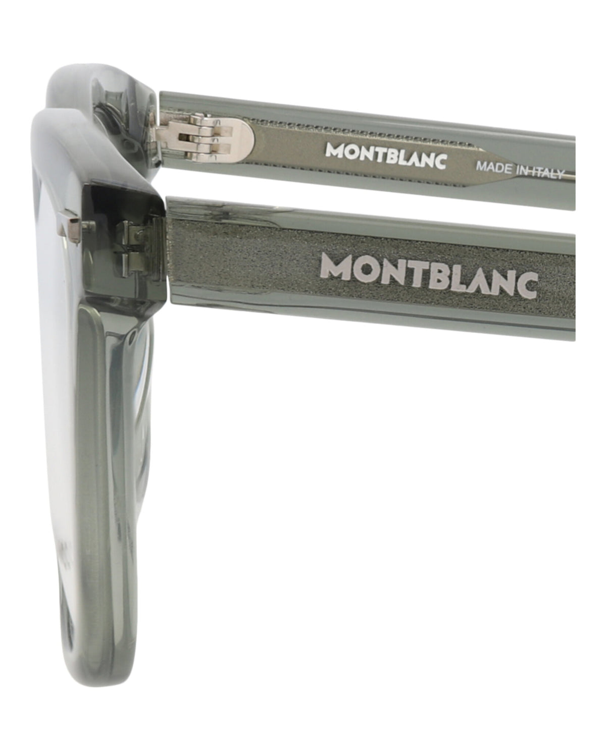 Montblanc Mens Square/Rectangle Grey Grey Transparent Fashion Designer Eyewear