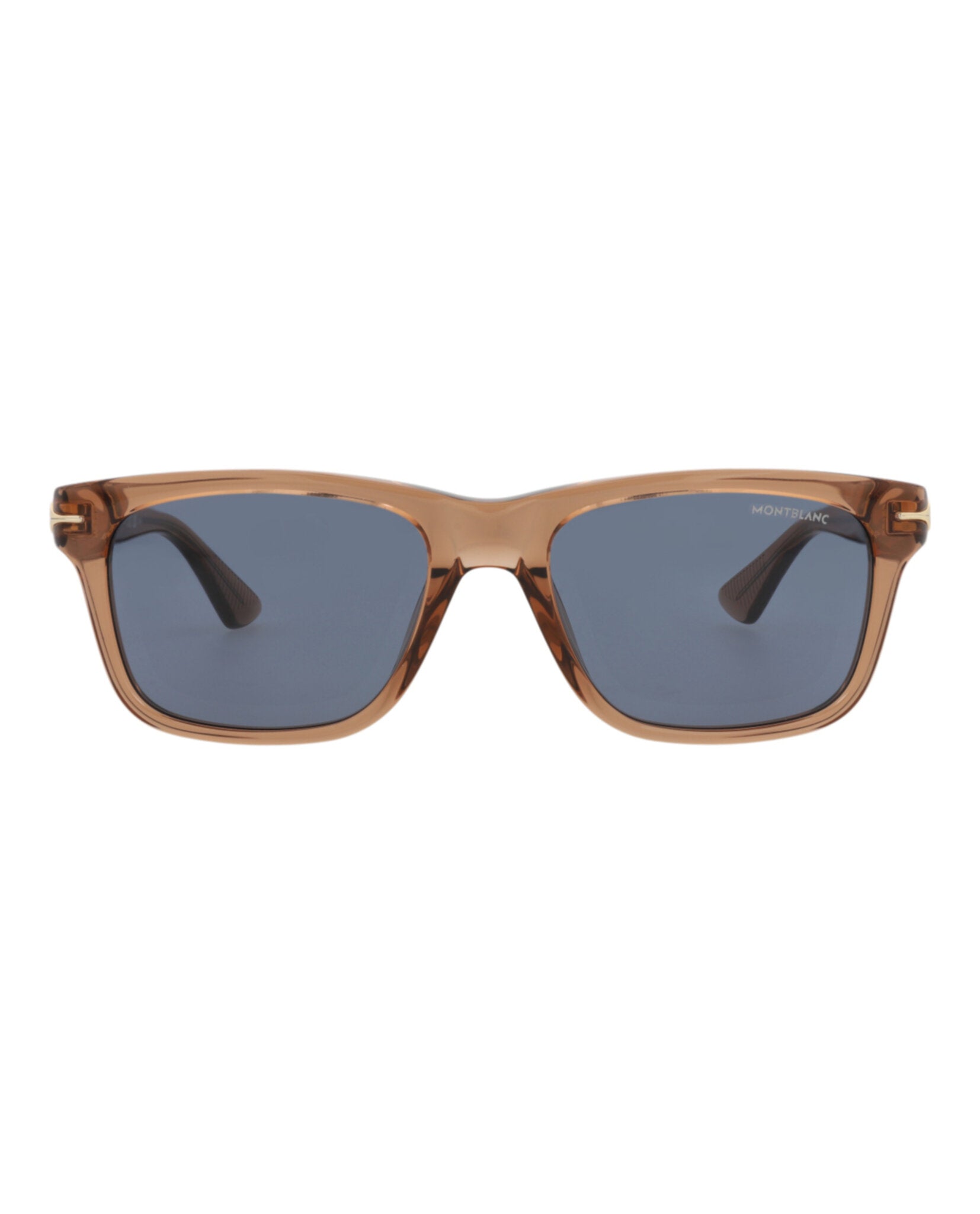 Montblanc Montblanc Mens Square/Rectangle Brown Brown Blue Fashion Designer Eyewear