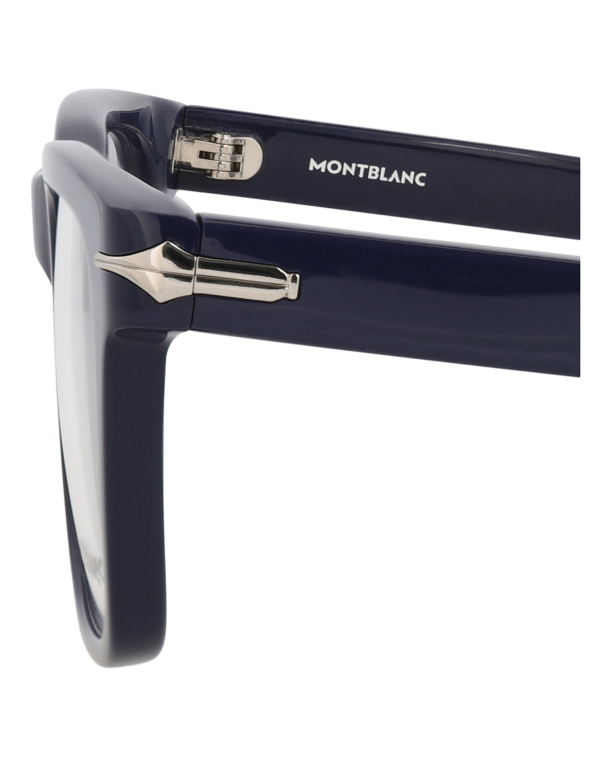 Montblanc Mens Square/Rectangle Blue Blue Transparent Fashion Designer Eyewear
