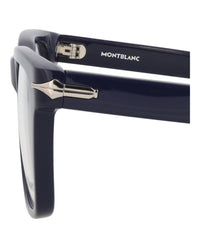 Montblanc Mens Square/Rectangle Blue Blue Transparent Fashion Designer Eyewear