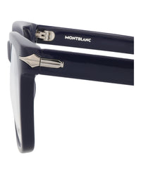Montblanc Mens Square/Rectangle Blue Blue Transparent Fashion Designer Eyewear