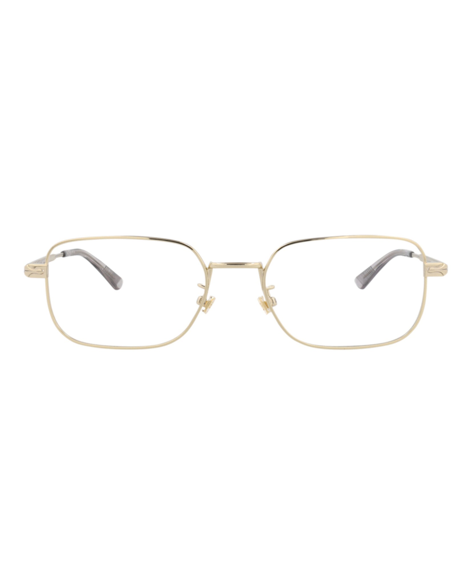 Montblanc Mens Square/Rectangle Gold Gold Transparent Fashion Designer Eyewear