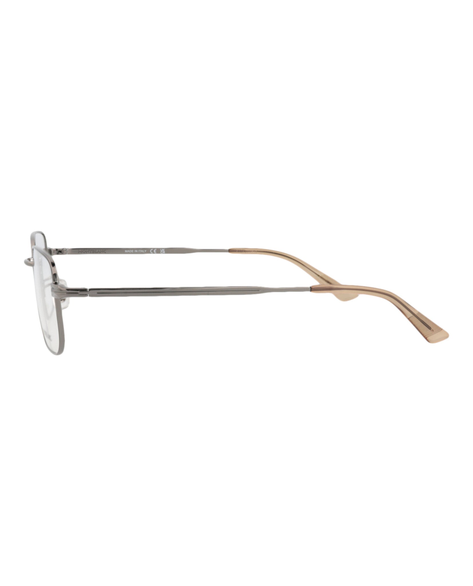 Montblanc Mens Square/Rectangle Ruthenium Ruthenium Transparent Fashion Designer Eyewear