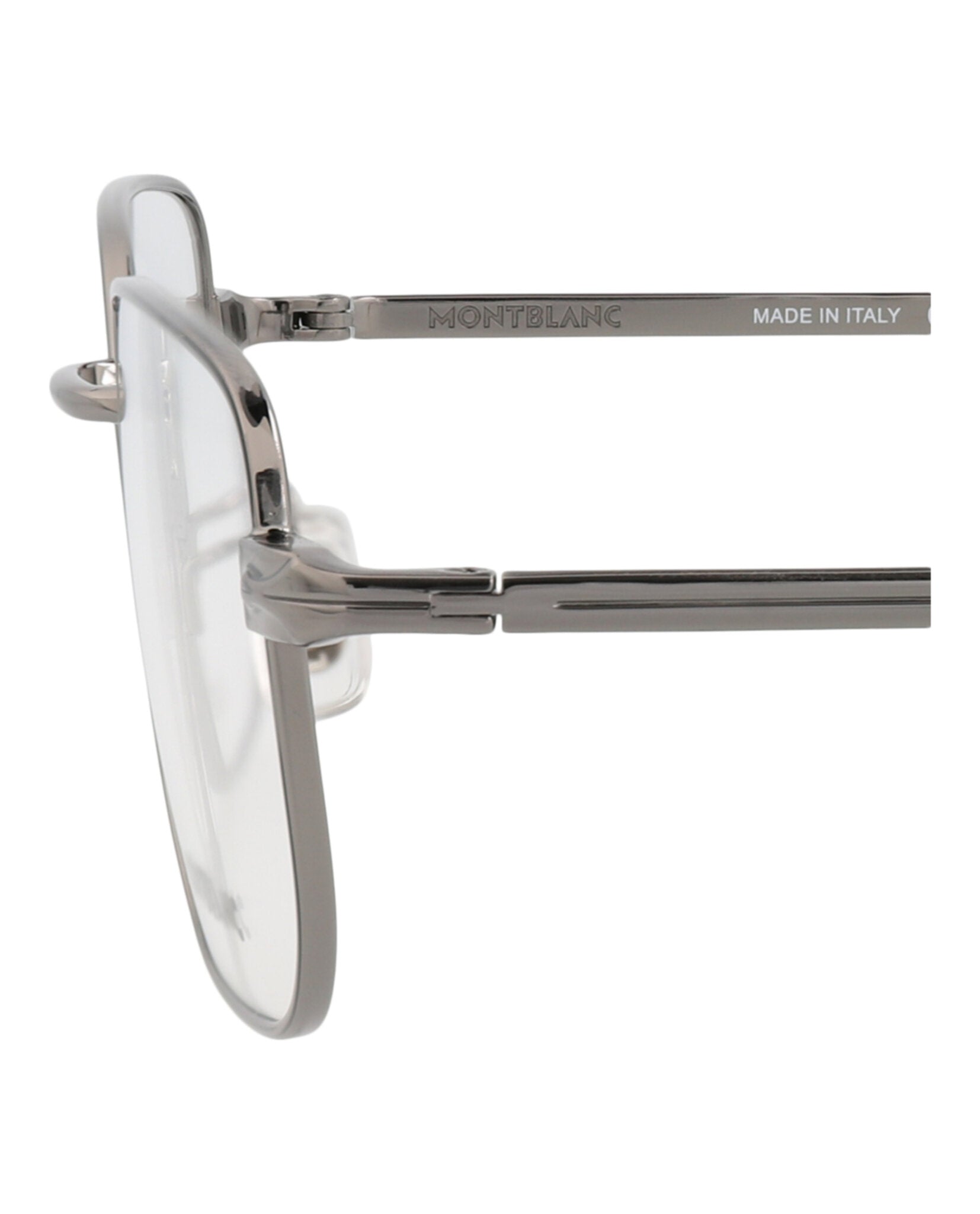 Montblanc Mens Square/Rectangle Ruthenium Ruthenium Transparent Fashion Designer Eyewear