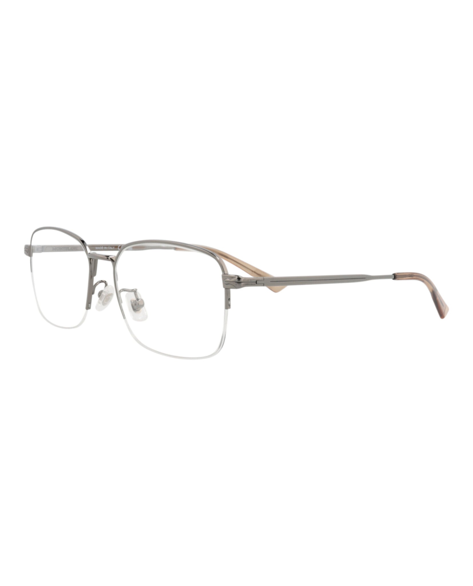 Montblanc Montblanc Mens Square/Rectangle Ruthenium Ruthenium Transparent Fashion Designer Eyewear