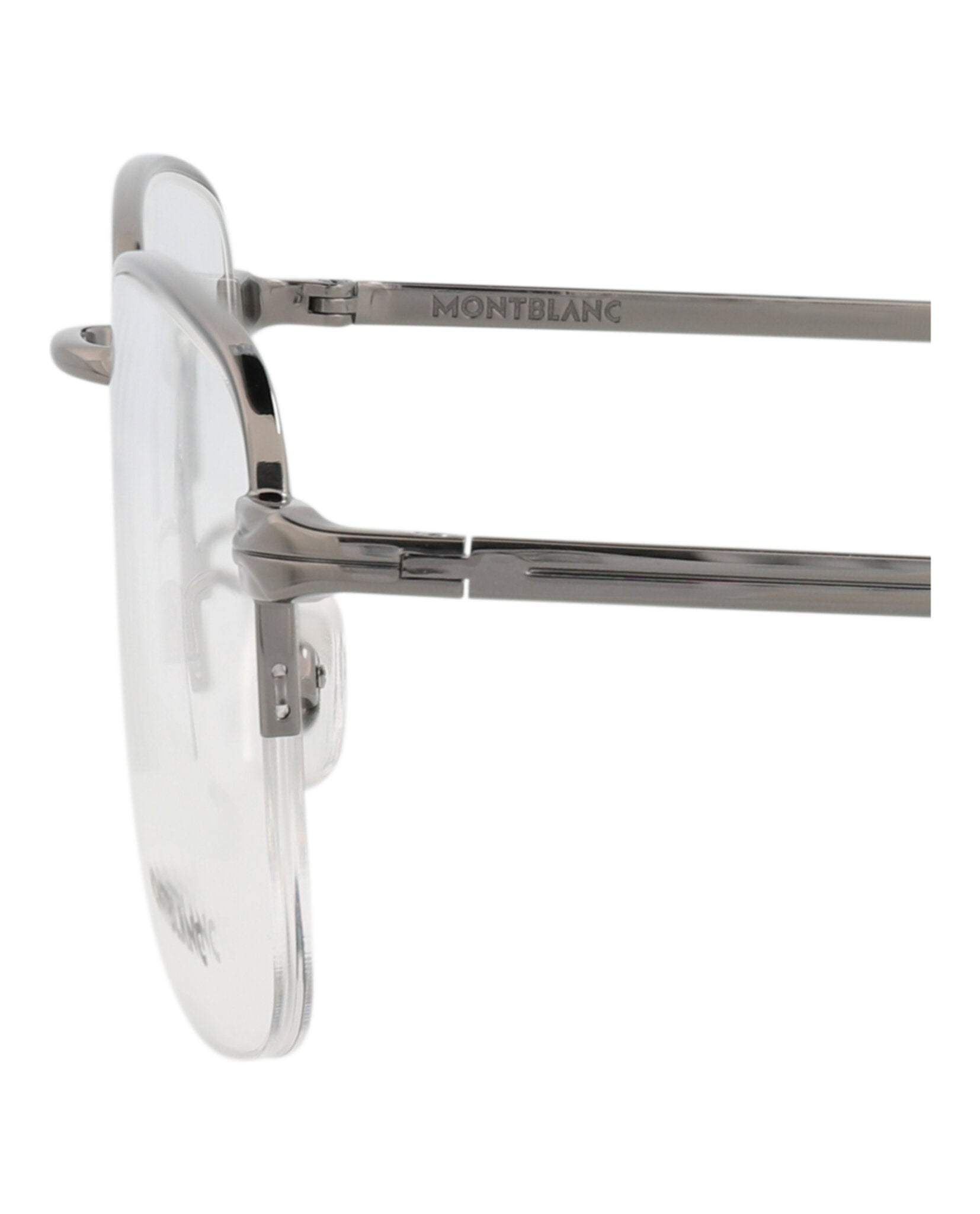 Montblanc Montblanc Mens Square/Rectangle Ruthenium Ruthenium Transparent Fashion Designer Eyewear