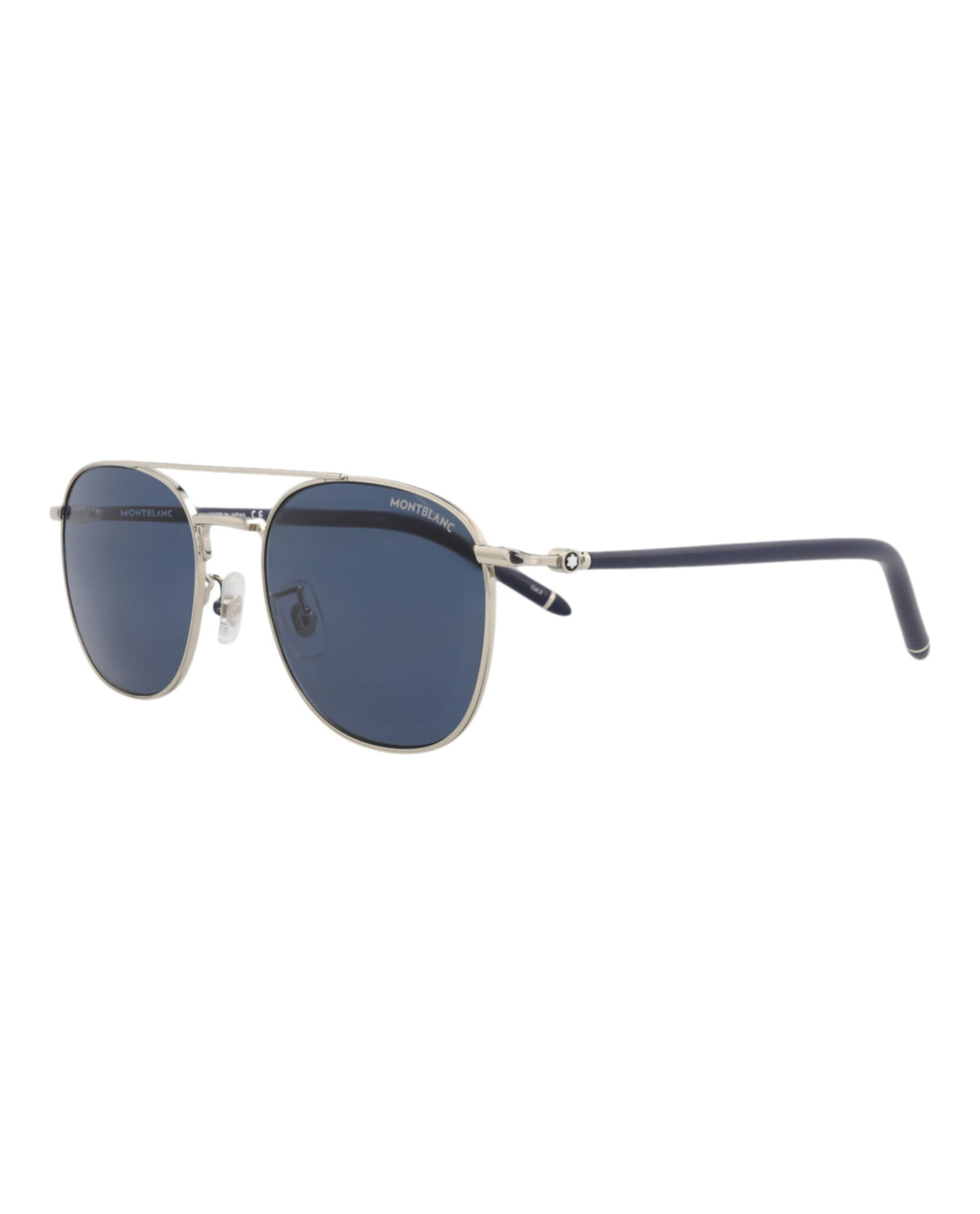 Montblanc Montblanc Mens Aviator Silver Blue Blue Fashion Designer Eyewear
