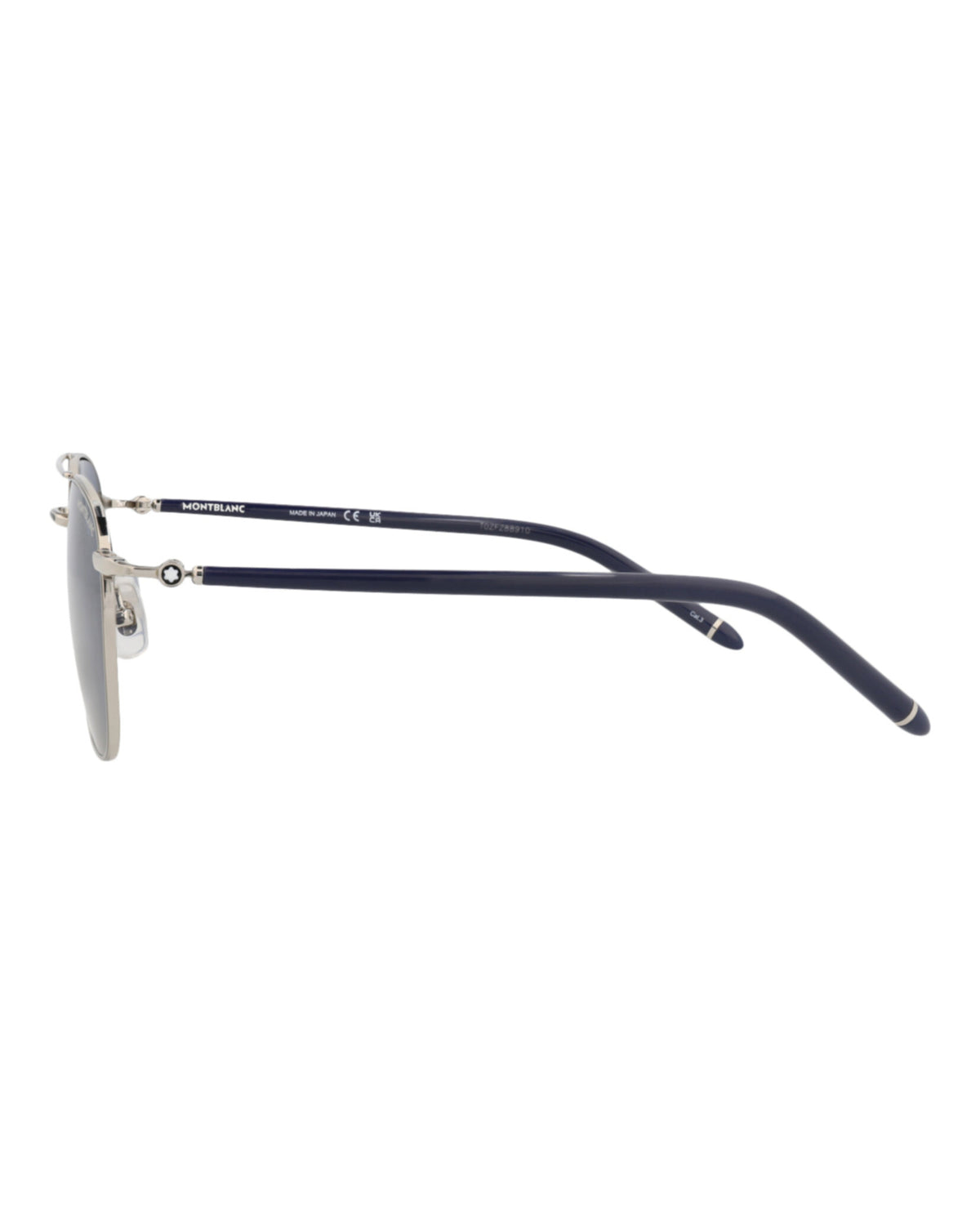 Montblanc Montblanc Mens Aviator Silver Blue Blue Fashion Designer Eyewear