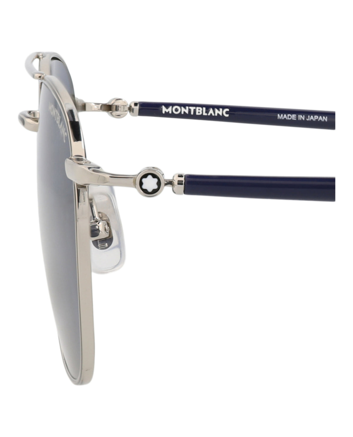 Montblanc Montblanc Mens Aviator Silver Blue Blue Fashion Designer Eyewear