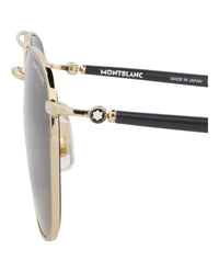 Montblanc Montblanc Mens Aviator Gold Grey Brown Fashion Designer Eyewear