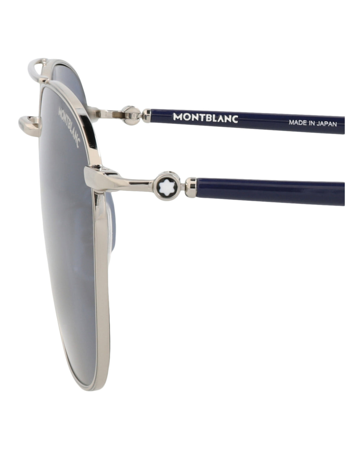 Montblanc Montblanc Mens Aviator Silver Blue Blue Fashion Designer Eyewear