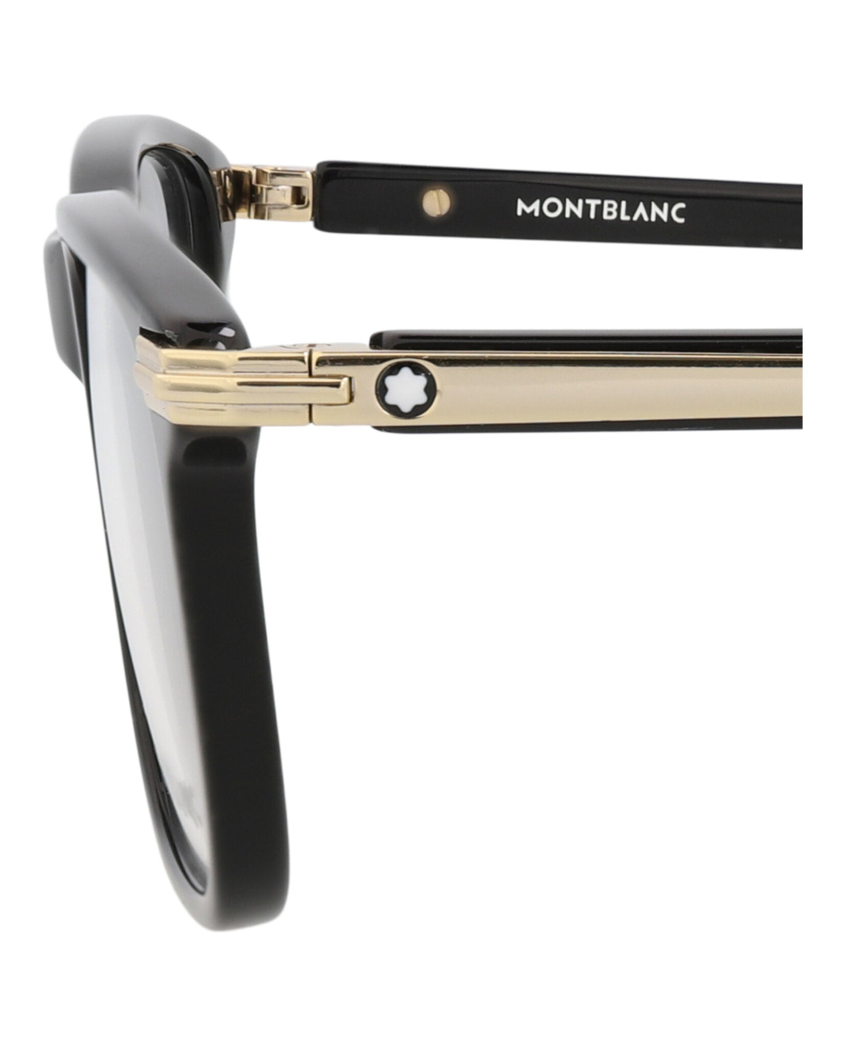 Montblanc Mens Square/Rectangle Black Black Transparent Fashion Designer Eyewear