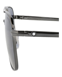 Montblanc Montblanc Mens Aviator Ruthenium Ruthenium Blue Fashion Designer Eyewear